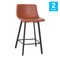 Flash Furniture 24" Cognac LeatherSoft Counter Stools, PK 2 CH-212069-24-BR-GG - alternate 7